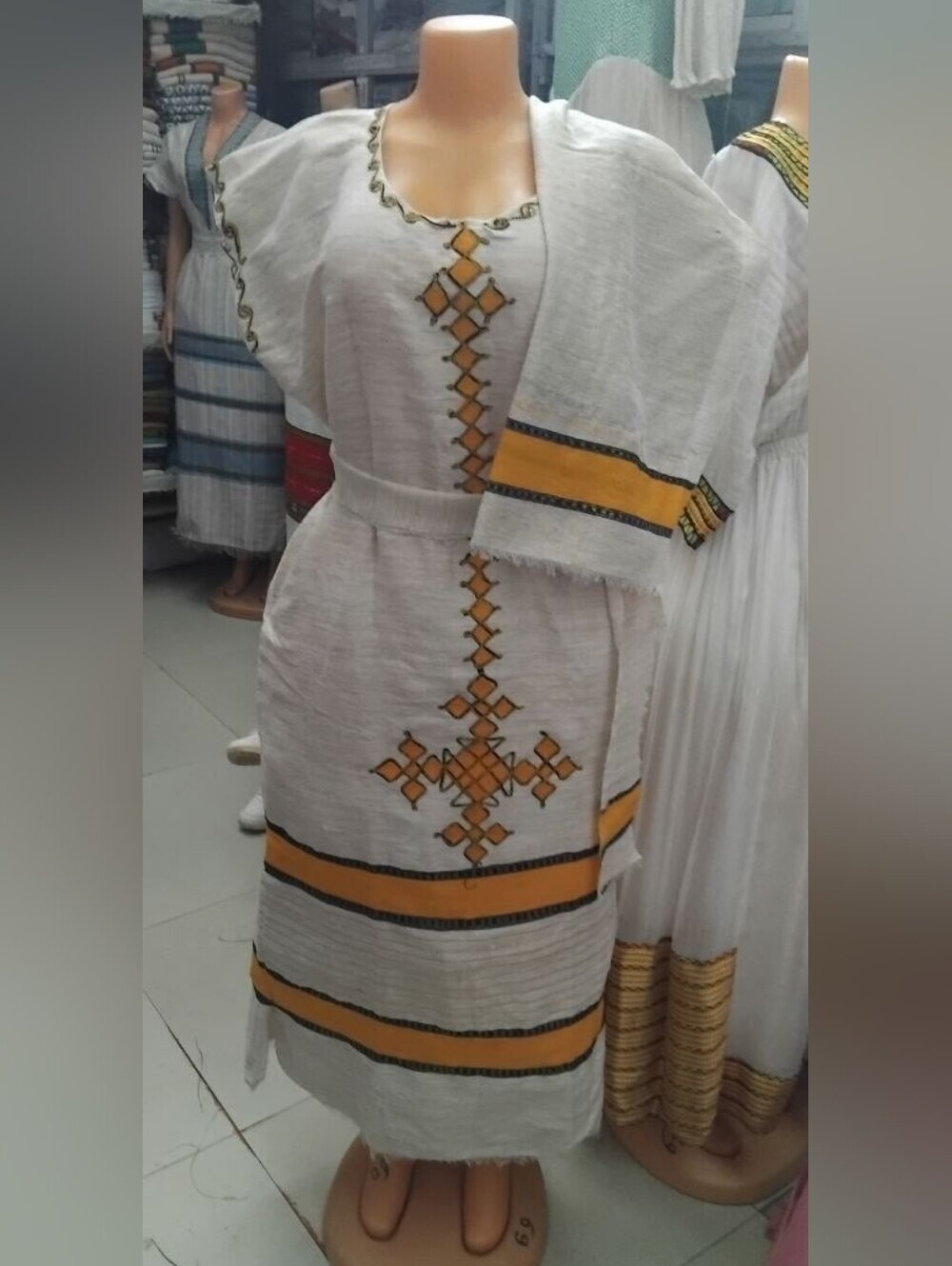 Ethiopian Eritrean Habesha Dress &Scarf Traditional  100% Cottion